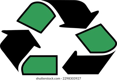 Recycle icon vector silhouette isolated on white background