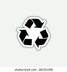 recycle icon - vector sticker