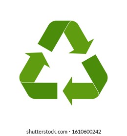 Recycle icon vector. Style is flat symbol. Recycling symbol illustration isolated on the white background