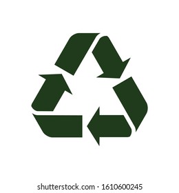Recycle icon vector. Style is flat symbol. Recycling symbol illustration isolated on the white background