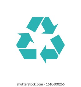 Recycle icon vector. Style is flat symbol. Recycling symbol illustration isolated on the white background