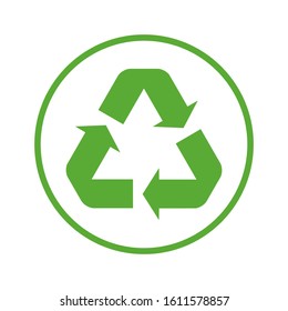 Recycle icon vector. Style is flat symbol. Recycling symbol illustration isolated on the white background