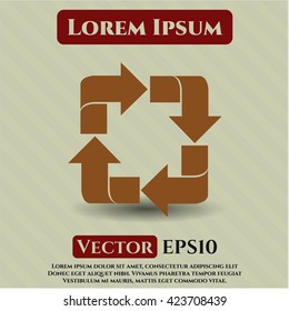 símbolo del vector del icono de recirculación eps planos jpg sitio web del concepto de la aplicación