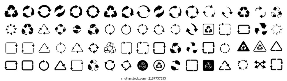 Recycle icon. Recycle vector symbols. Vector illustration