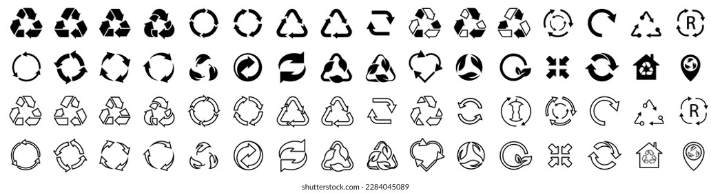 Icono de reciclaje. Reciclar símbolos vectoriales. Ilustración del vector