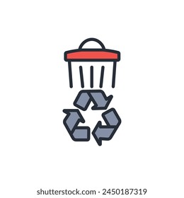 Recycle icon. vector.Editable stroke.linear style sign for use web design,logo.Symbol illustration.