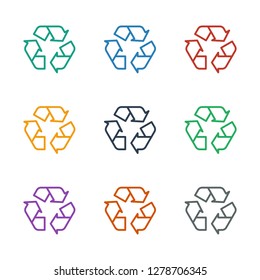 recycle icon white background. Editable outline recycle icon from logistic. Trendy recycle icon for web and mobile.