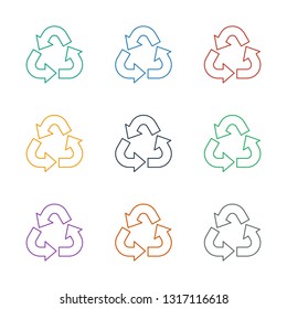 recycle icon white background. Editable line recycle icon from cleaning. Trendy recycle icon for web and mobile.