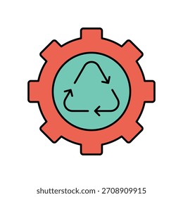 Icono de reciclaje con fondo blanco Vector Ilustración de stock