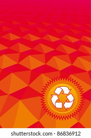 Recycle icon wiyh red background