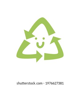 Recycle icon. World environment day, International Mother Earth Day. Environmental problems and environmental protection. Vector illustration. Hand drawn small element