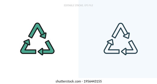 Recycle icon for your website, logo, app, UI, product print. Editable stroke icons set