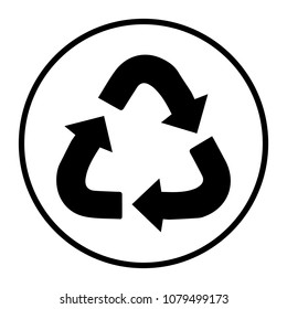 Recycle icon,recycling vector sign isolated on grey background.Simple illustration for web and mobile platforms.