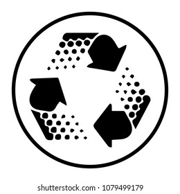 Recycle icon,recycling vector sign isolated on grey background.Simple illustration for web and mobile platforms.