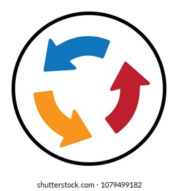 Recycle icon,recycling vector sign isolated on grey background.Simple illustration for web and mobile platforms.
