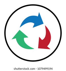Recycle icon,recycling vector sign isolated on grey background.Simple illustration for web and mobile platforms.