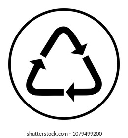 Recycle icon,recycling vector sign isolated on grey background.Simple illustration for web and mobile platforms.