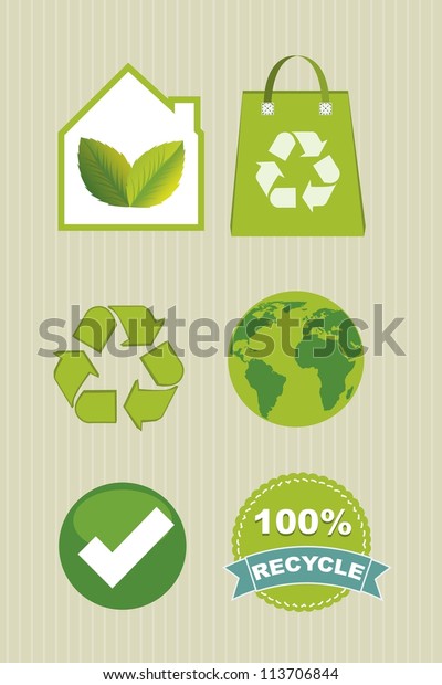 recycle
icons over beige background. vector
illustration
