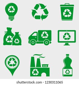 Recycle icons set