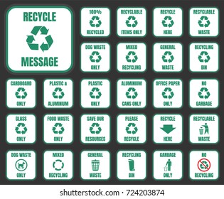 recycle icons set