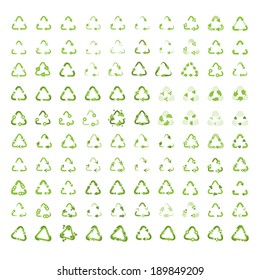 Recycle Icons Set - Isolated On White Background - Vector Illustration, Graphic Design Editable For Your Design