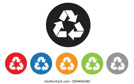 Recycle icons set, Trash bin, Vector illustration