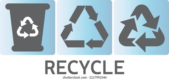 Recycle icons set for web. Vector EPS. Button set for website.