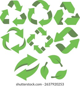 Recycle Icons Symbol is a clean and eco-friendly design theme featuring universal recycling symbols and green elements. 