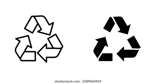 Recycle icons thin line illustrations designs