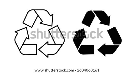 Recycle icons. thin line vector icons