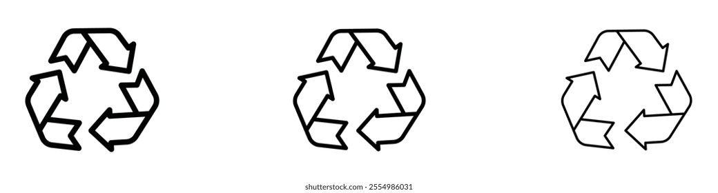 Recycle icons in tree different stroke sizes