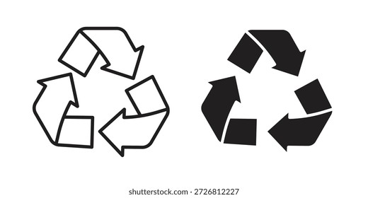 Recycle icons vector collection for web designs. flat icons