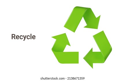 Recycle. Isolated 3d object on a transparent background