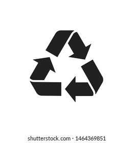 Recycle isolated icon. Symbol of recycling. Care of nature sign. Ecology arrow sign. EPS 10