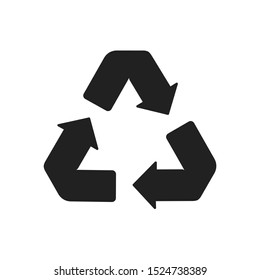 Recycle isolated vector icon. Environment conservation concept. Pollution environment concept vector illustration. Black recycling symbol. Ecology protection concept. EPS 10
