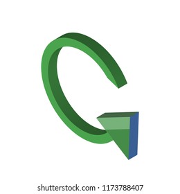Recycle isometric left top view 3D icon