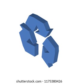 Recycle isometric left top view 3D icon