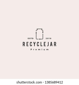 recycle jar glass logo vector icon