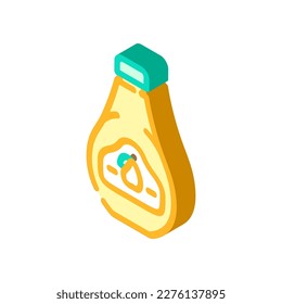 recyceln Saft Plastikflasche isometrische Symbol Vektorgrafik. Plastikflaschenschild aus Saft recyceln. einzelne Symbolillustration