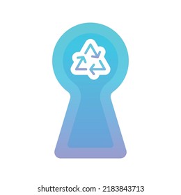 recycle keyhole logo gradient design template icon element
