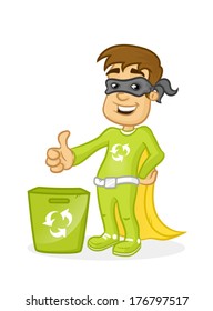 Recycle kid superhero