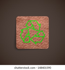 recycle label with cardboard texture