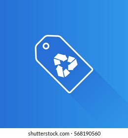 Recycle label icon in Metro user interface color style. Environment ecology eco friendly