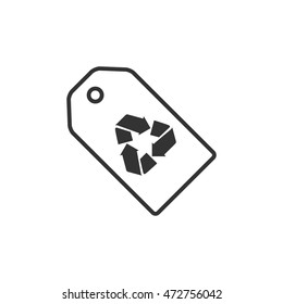 Recycle label icon in single color. Environment ecology eco friendly reusable