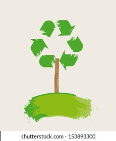 recycle label over gray background vector illustration 