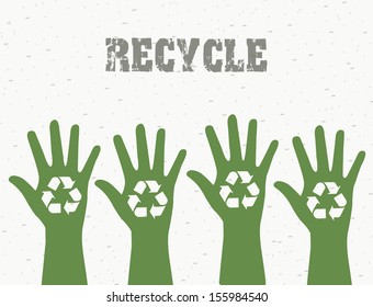 recycle label over white background vector illustration 