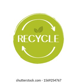 Recycle label sticker. Zero waste, environment protection. Vector graphic design.