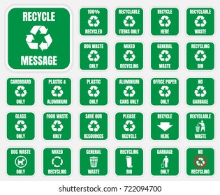 recycle labels and signs