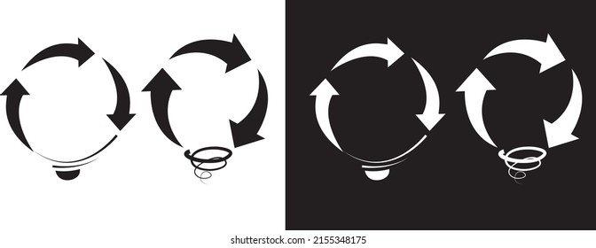 Recycle lamp on flat icons