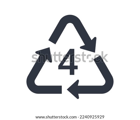 Recycle LDPE or PE-LD icon, number 4. Concept of ecology and packaging.
